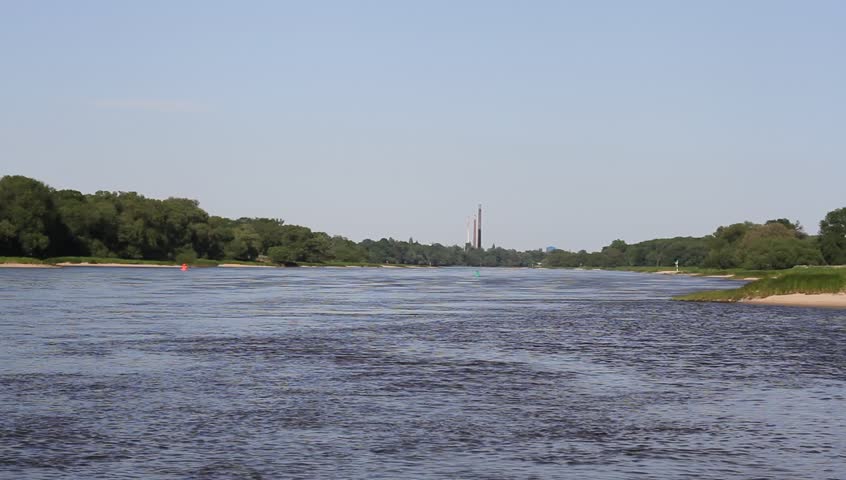 Elbe river in Saxony-Anhalt / Germany in spring