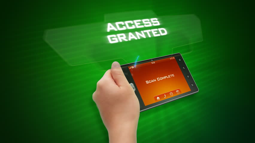 Hands holding and using business application on a tablet computer