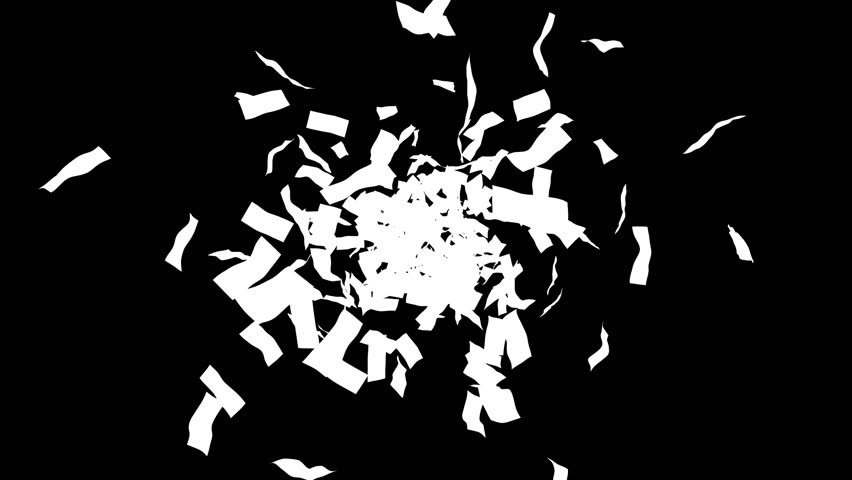 Money burst animation :  Created with hundreds, fifties, twenties,  tens and one dollar bills: alpha matte