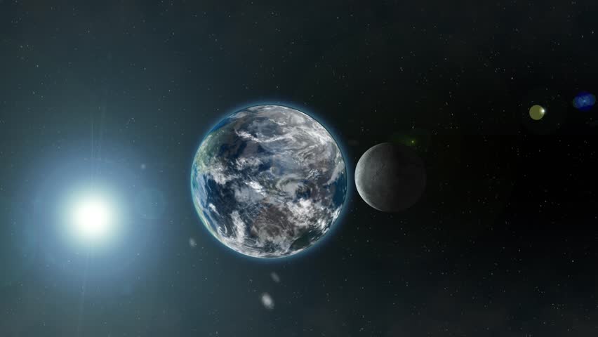 Earth zoom. Big cosmic films earth scene - camera flight in clouds to non specific area.