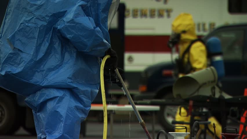 PROVIDENCE, RHODE ISLAND - SEPTEMBER 16, 2010: Hazmat emergency response drill