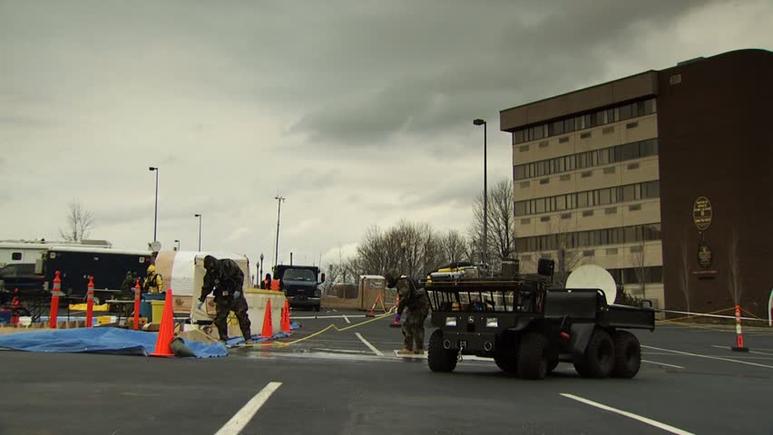 PROVIDENCE, RHODE ISLAND - SEPTEMBER 16, 2010: Hazmat emergency response drill