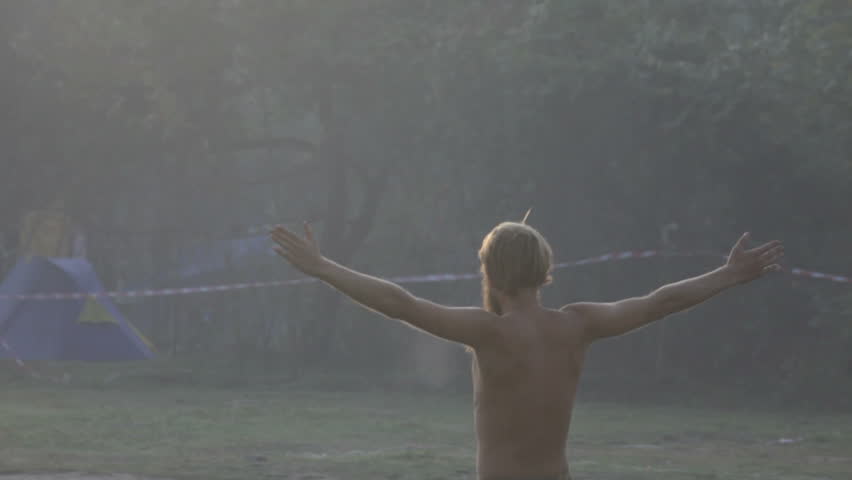 morning exercise, gymnastics, sunrise