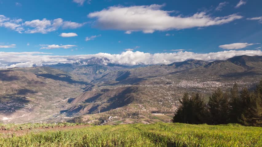 Zoom time lapse over the Tungurahua volcano in Ecuador, South America