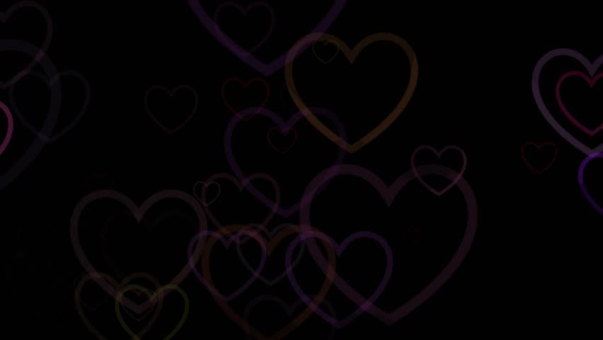 Glowing Neon Hearts Loop Background Stock Footage Video 5451026