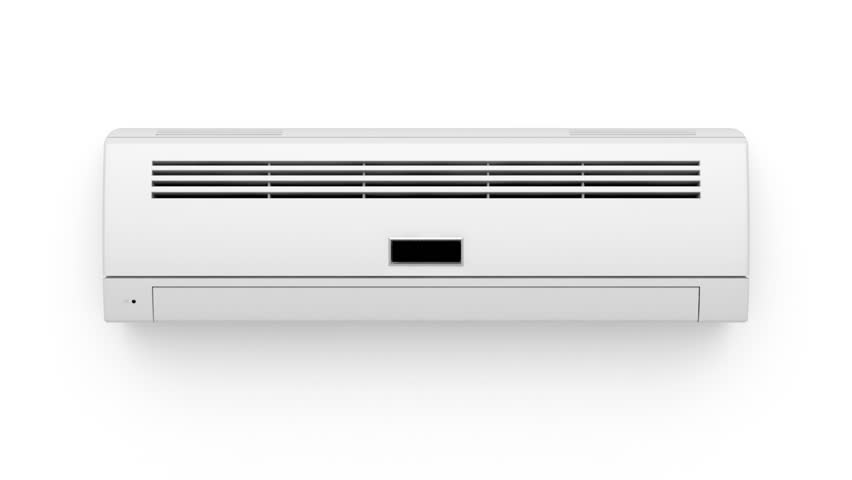 Air conditioner on white wall
