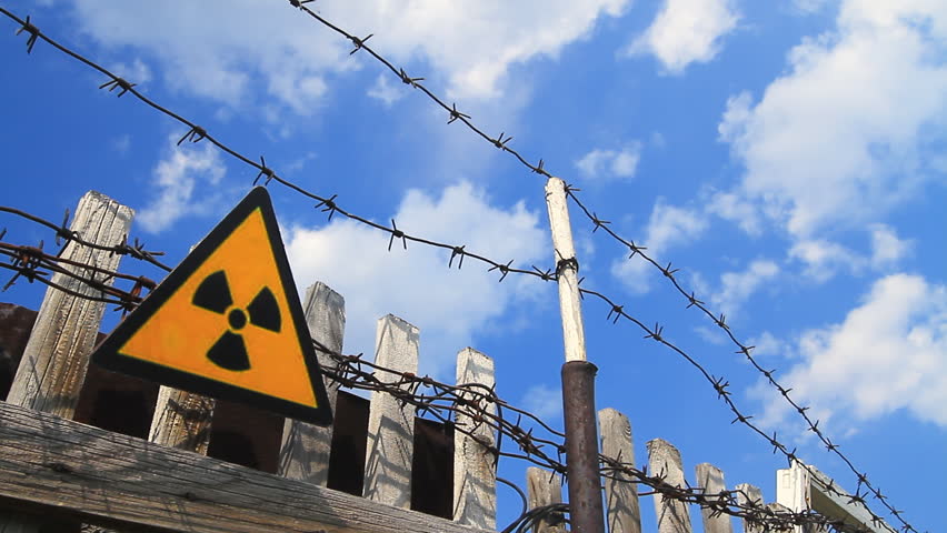 Prickly wire, radiation symbol.