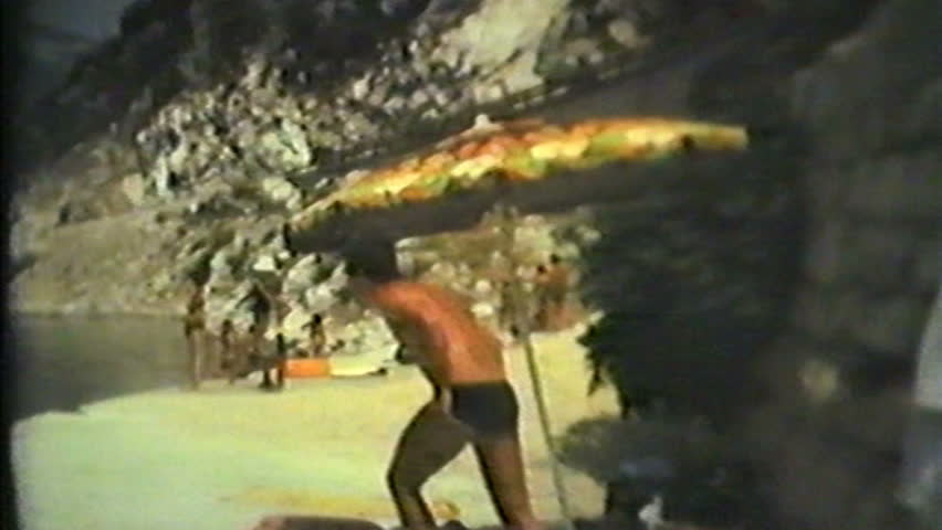 Jump in water (vintage 8 mm amateur film)