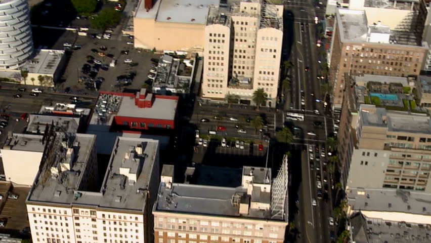Aerial View of Downtown Hollywood,  Los Angeles California - Circa May 2012
