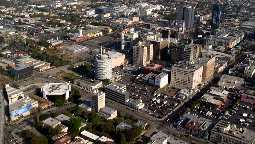 Aerial View of Hollywood Los Angeles Suburbs California - Circa May 2012
