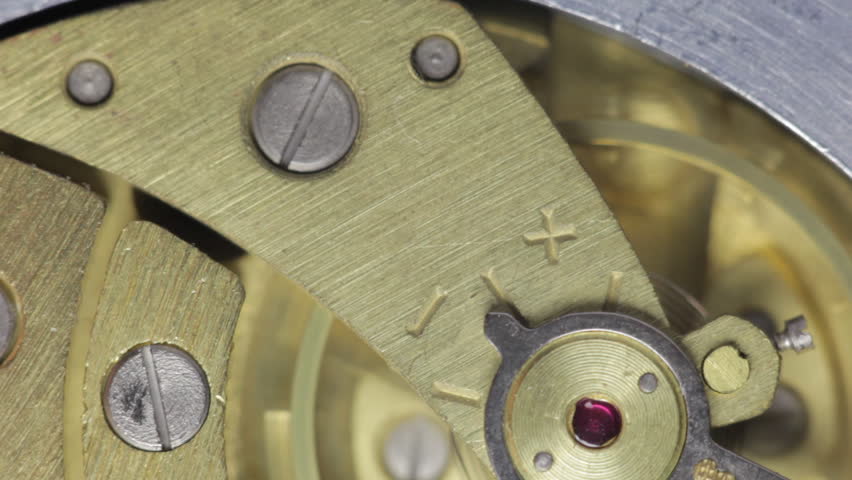 Watch gears very close up