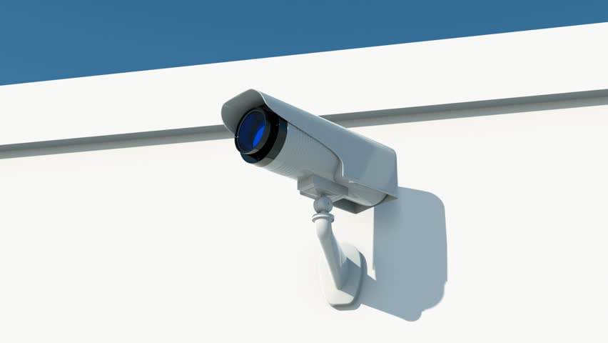 security camera on white wall