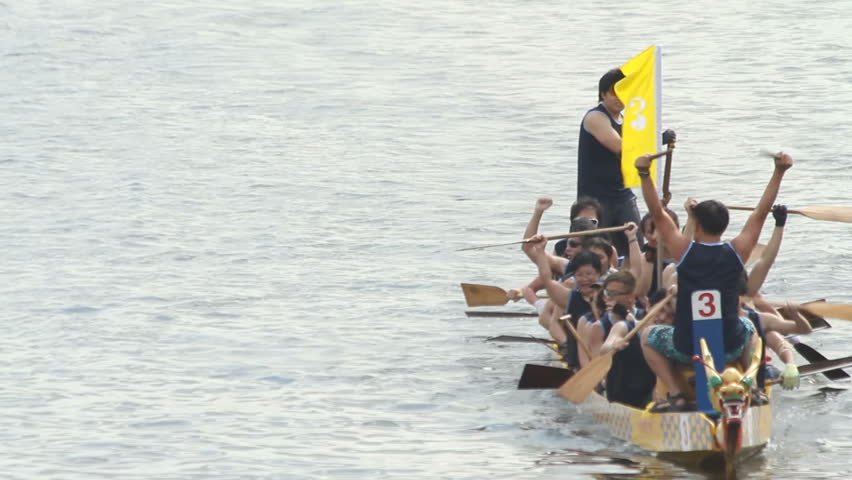 HONG KONG - JUNE 6: Hong Kong Dragon Boat Races on June 6, 2011 in Hong Kong, China. The winning team.