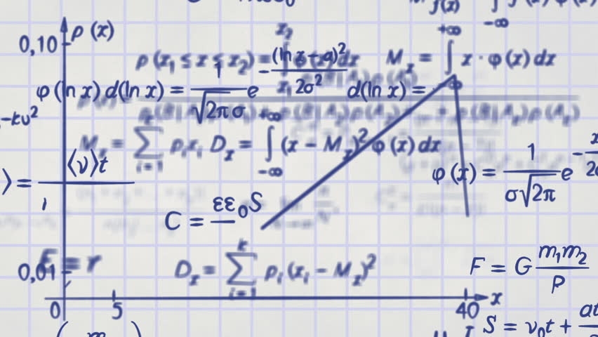 math physics formulas on squared paper. computer generated loopable motion background. HD 1080 progressive