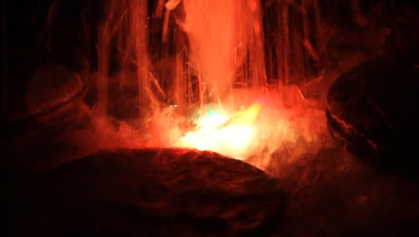 Fountain in Plovdiv at night, Bulgaria