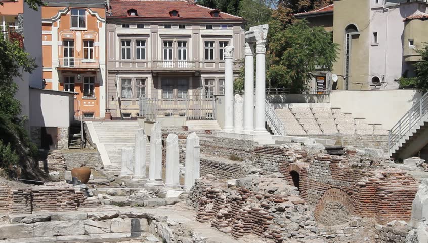 Ruins of Odeon in Plovdiv, Bulgaria