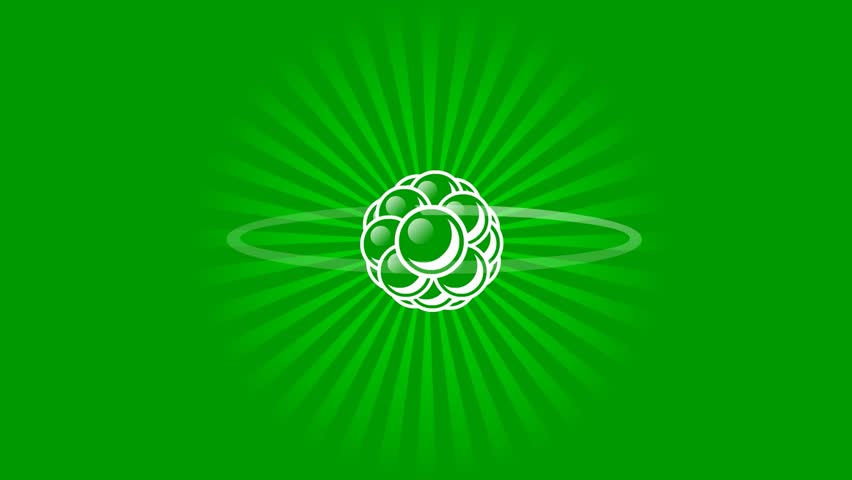 animation of atom with nucleus 