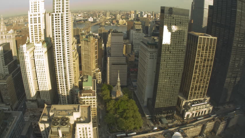 Time lapse of the lower Manhattan skyline and Brooklyn from dusk until dark