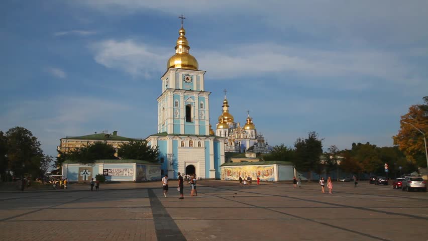 KIEV, UKRAINE - AUGUST 03: St. Michael monastery in Kiev, Ukraine on August 03, 2012. The monastery is located on the right bank of the Dnieper River northeast of the St. Sophia Cathedral.