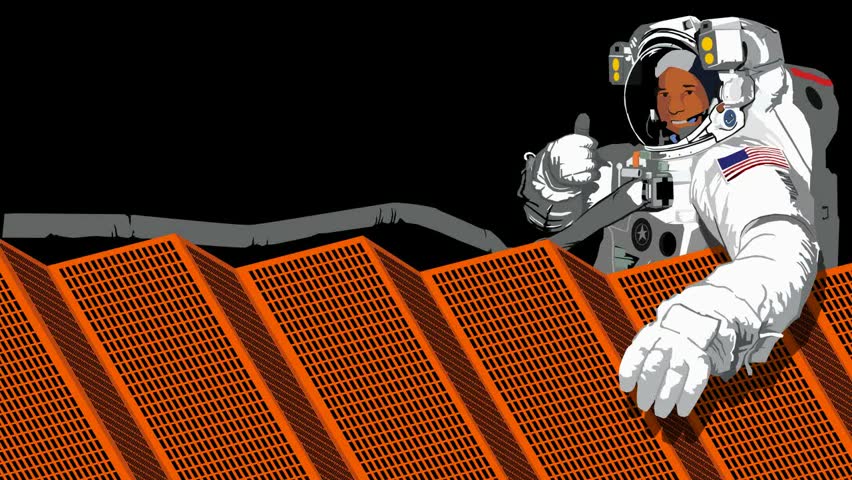 animated astronaut solar collector