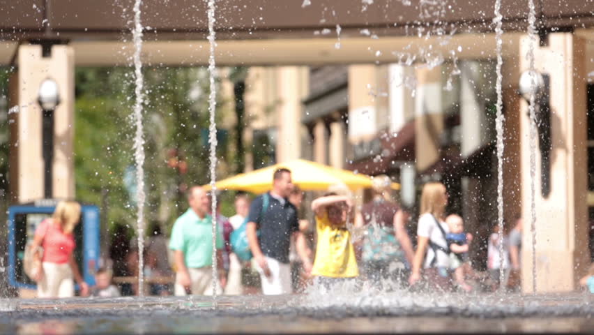 SALT LAKE CITY, UTAH SEPT 2012: After grand opening City Creek Center SLC. Develop revive urban blight and downturn. Commercial, residential and office. Owned by Mormon church to beautify. Fountain.