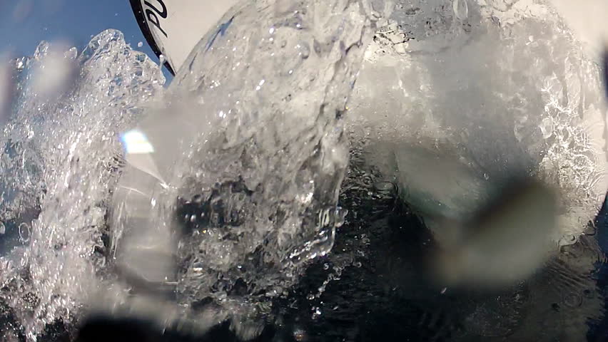 White cutwater and blue sea

