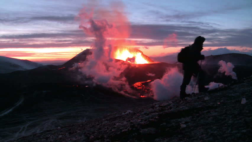 Volcanic Eruption in Iceland Marz 2010, Eyjafjallajokull. Footage taken in extreme conditions only a half mile from the crater during frequent gas explosions from advancing lava. A mountain is born.