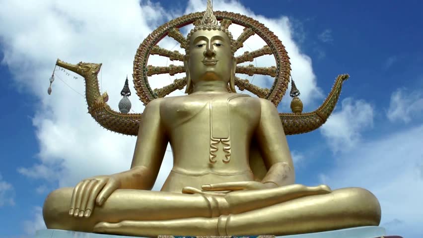 Phra Yai Buddhist Temple (Wat Phra Yai), the golden Big Buddha statue, Koh Samui, Thailand