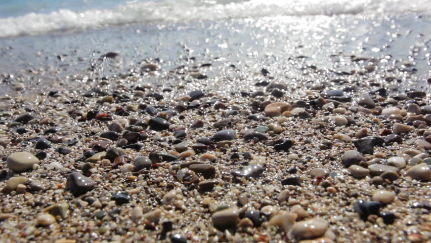 Waves breaking over the camera in the Mediterranean Sea