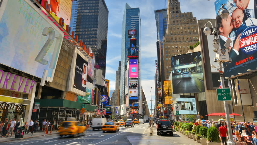 NEW YORK CITY - SEPTEMBER 10: (Timelapse View) Times Square traffic September 10, 2012 in New York, NY. With over 39 million visitors annually, the site is considered the most popular tourist attraction in the world.