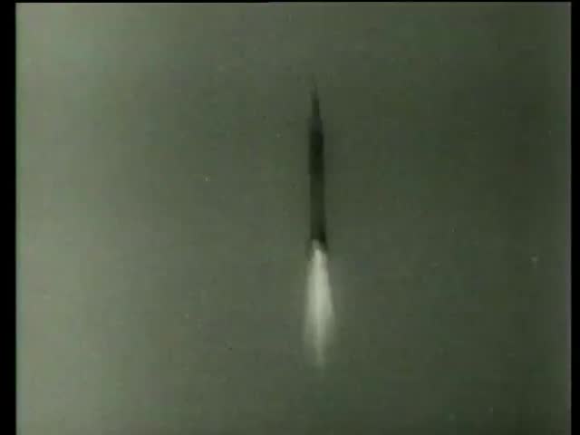 Launch of Jupiter-CÂ multistage missile Cape Canaveral Florida circa 1958-MGM PICTURES, UNIVERSAL-INTERNATIONAL NEWSREEL, USA, filmed in 1958