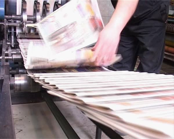 18 August, 2008. Slovakia. Tatras. At a small paper factory print fresh morning newspaper.