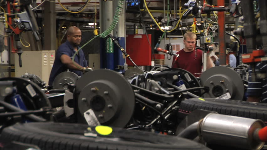 ARLINGTON, TEXAS - Auto workers assemble Sports Utility Vehicles at the General Motors Assembly plant in Arlington, Texas, August 2007.