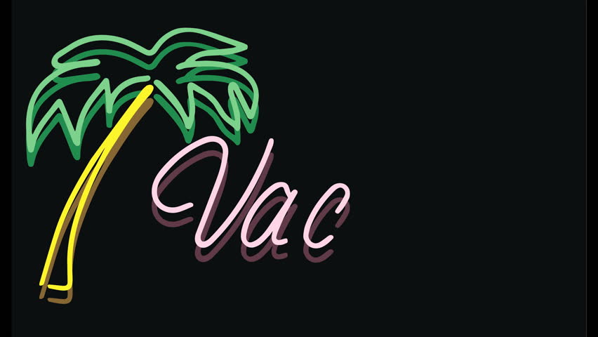 Animation Of Flashing Neon Vacancy Sign at a Hotel or Motel Reception