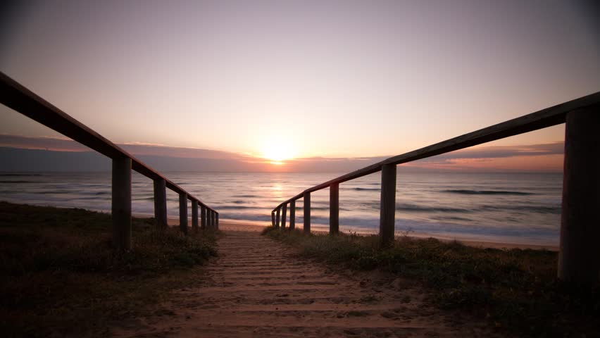 Beautiful Panning Australian Beach Sunrise Time Lapse