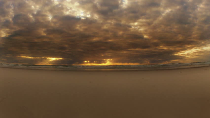 Timelapse Stormy Sunrise Beach