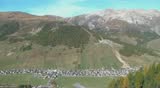 Livigno is famous ski resort location and duty free shops, Lombardy, Italy.