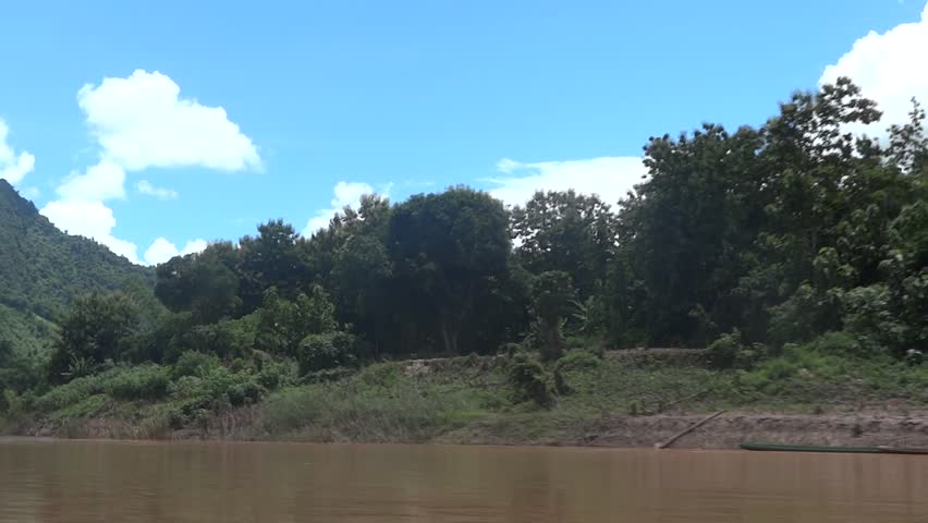 NAM OU RIVER - AUGUST 16: River cruise from Nong Khiaw to Luang Prabang August 16, 2012 in Nam Ou river, Laos.