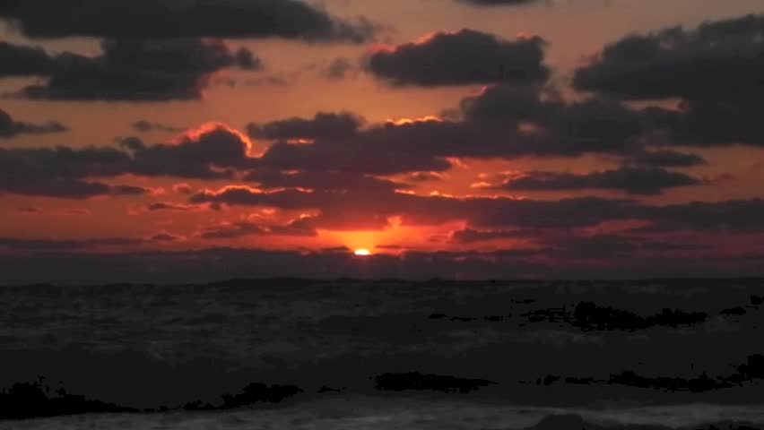 Sunrise over the Caribbean Sea at Cancun on the north-east coast of the Yucatan Peninsula state of Quintana Roo Mexico.