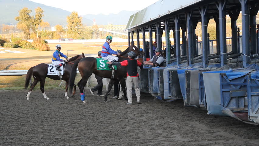 VANCOUVER, BC â OCTOBER 8th: Horse race at Hastings Racecourse on October 8th, 2012 in Vancouver, BC, Canada.  Hastings Racecourse is four miles from downtown Vancouver, British Columbia, Canada. 