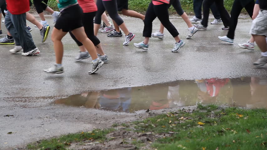 TORONTO, CANADA - SEPTEMBER 21st: Participants run, walk and jog in the Oasis Zoo run on September 21st, 2012. The run is sponsored by Oasis fruit drinks. It is held in September at the Toronto Zoo.