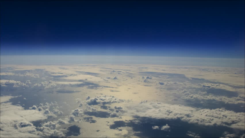 Earth seen from space, approaching earth in spaceship