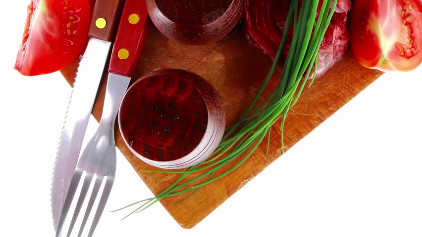 savory : bloody beef raw steak on wood cut board ready to cooking