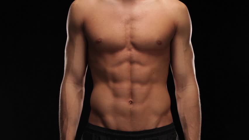 Front view of man's abs