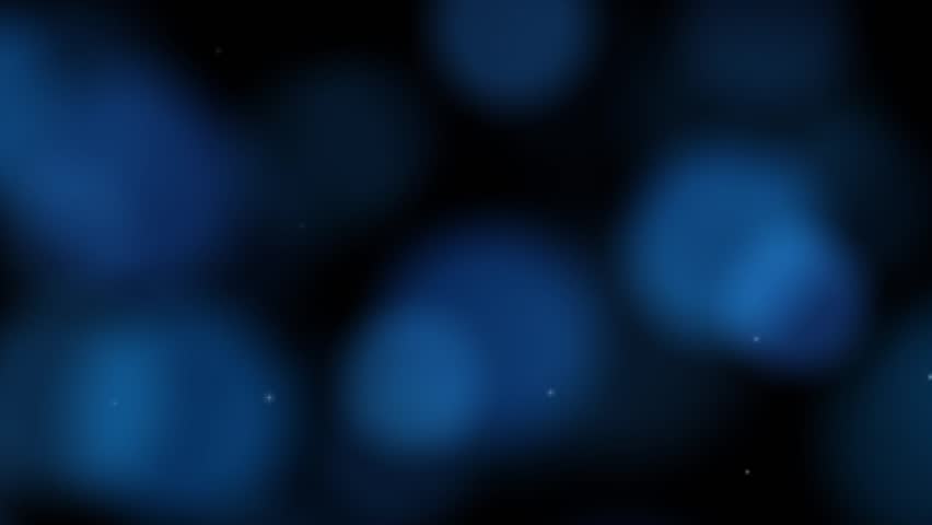 Perfectly seamless loop features blue lights scrolling across the screen as tiny star particles rise against a dark, text-friendly backdrop.