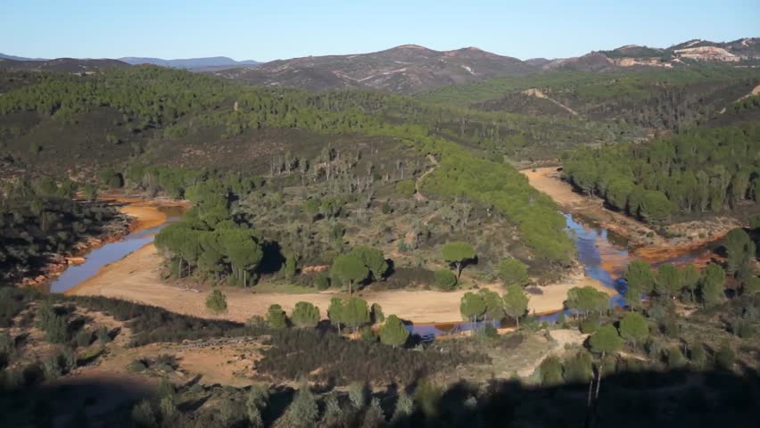 Magnificent river panorama, Huelva, Andalusia Spain. 