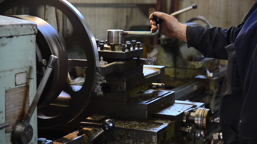Metal turner at work 
