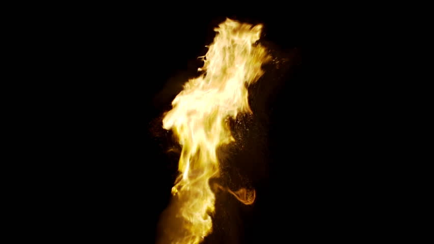 Several continuous blasts of flame, gushing from just below bottom frame. Diagonal orientation, medium close.