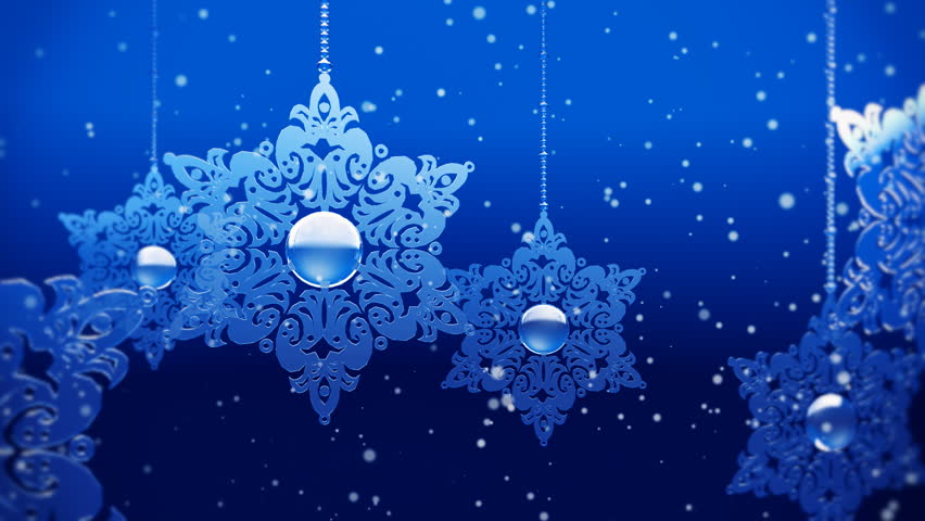 Animated background with snowflakes and particles of snow