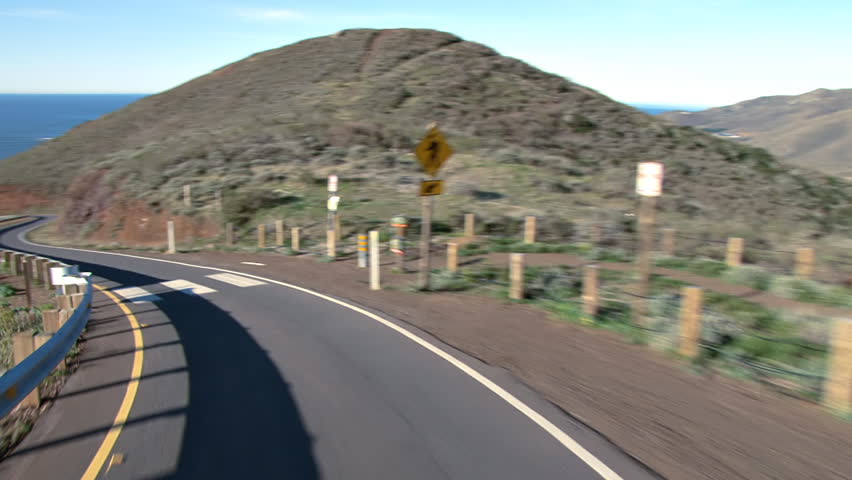 Heading down the 18% grade of the Conzelman Rd. to Point Bonita, on the Marin Headlands, Golden Gate National Parks, California